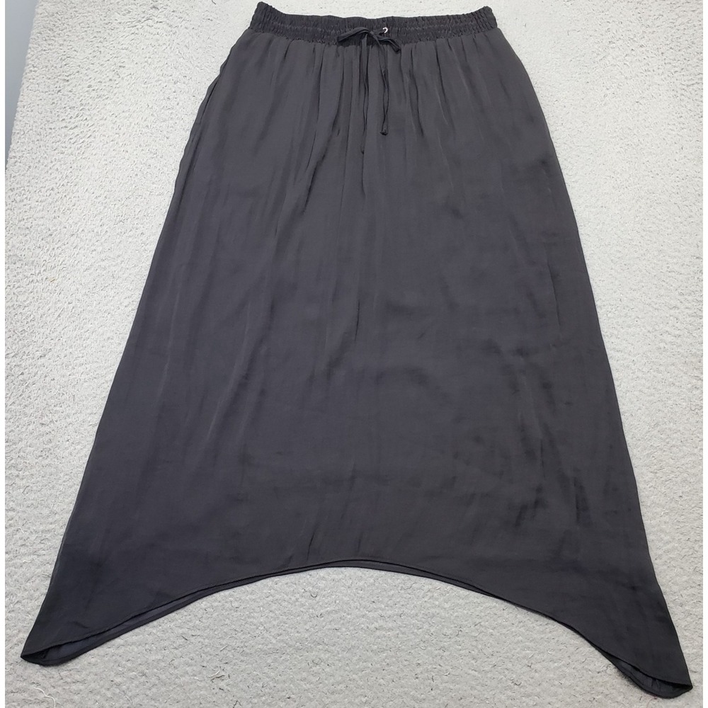 Simply Vera Vera Wang Maxi Skirt Women S Black Drawstring Waist Asymmetrical Hem